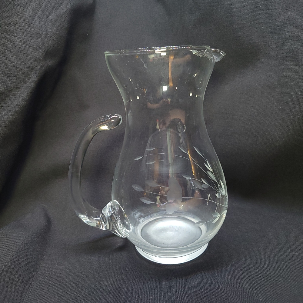 Princess House Clear Glass Pitcher 9.5" Tall